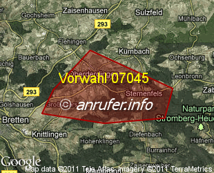 Vorwahlkarte 07045 – Oberderdingen