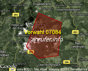 Vorwahlkarte 07084 – Schömberg b Neuenbürg