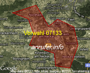 Vorwahlkarte 07133 – Lauffen am Neckar