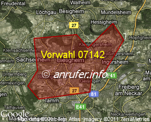 Vorwahlkarte 07142 – Bietigheim-Bissingen