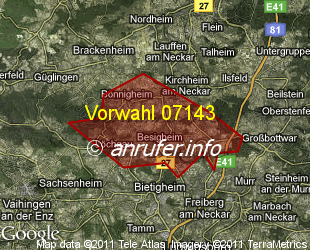 Vorwahlkarte 07143 – Besigheim