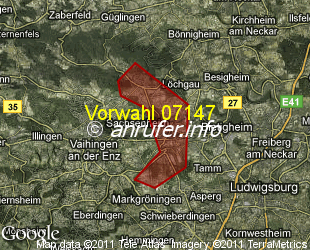 Vorwahlkarte 07147 – Sachsenheim Württ