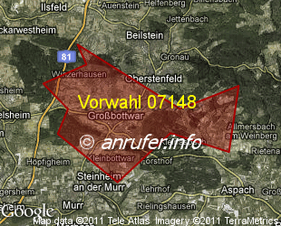 Vorwahlkarte 07148 – Grossbottwar