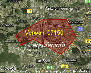 Vorwahlkarte 07150 – Korntal-Münchingen