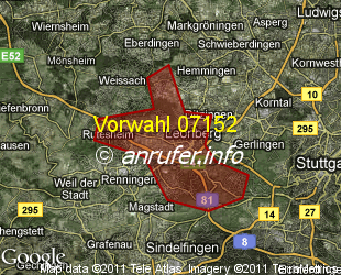 Vorwahlkarte 07152 – Leonberg Württ