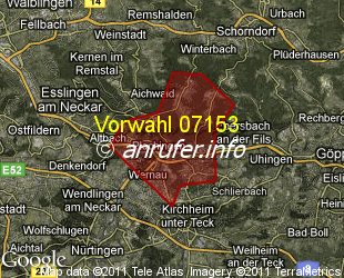 Vorwahlkarte 07153 – Plochingen