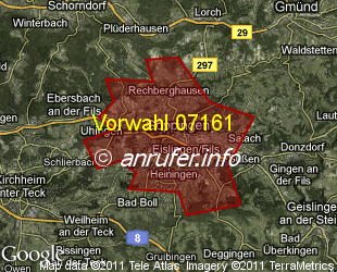 Vorwahlkarte 07161 – Göppingen