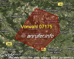 Vorwahlkarte 07175 – Leinzell