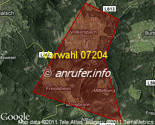 Vorwahlkarte 07204 – Malsch-Völkersbach