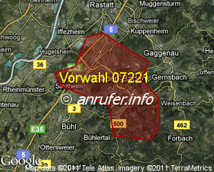 Vorwahlkarte 07221 – Baden-Baden