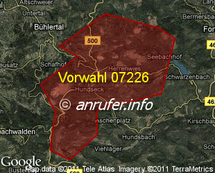 Vorwahlkarte 07226 – Bühl-Sand