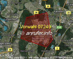 Vorwahlkarte 07249 – Stutensee