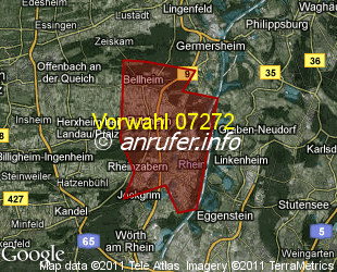 Vorwahlkarte 07272 – Rülzheim