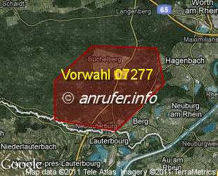 Vorwahlkarte 07277 – Wörth-Büchelberg