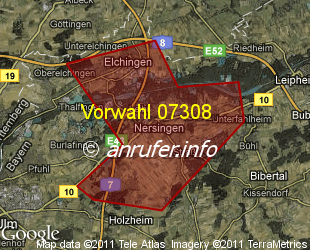 Vorwahlkarte 07308 – Nersingen