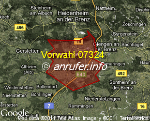 Vorwahlkarte 07324 – Herbrechtingen