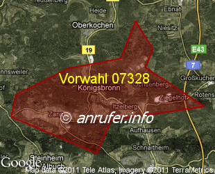 Vorwahlkarte 07328 – Königsbronn
