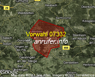 Vorwahlkarte 07332 – Lauterstein