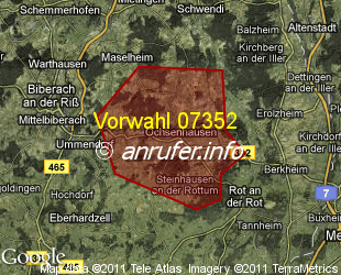 Vorwahlkarte 07352 – Ochsenhausen