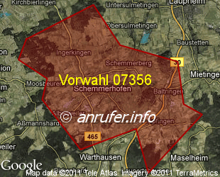 Vorwahlkarte 07356 – Schemmerhofen
