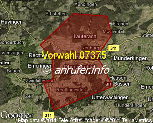 Vorwahlkarte 07375 – Obermarchtal