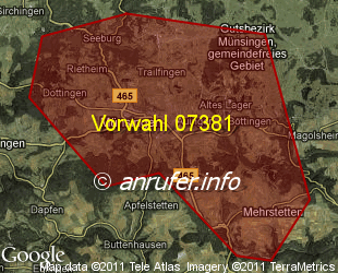 Vorwahlkarte 07381 – Münsingen