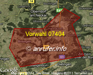 Vorwahlkarte 07404 – Epfendorf