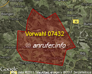 Vorwahlkarte 07432 – Albstadt-Tailfingen