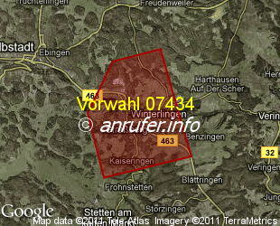 Vorwahlkarte 07434 – Winterlingen