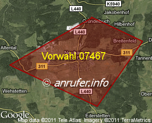 Vorwahlkarte 07467 – Neuhausen ob Eck