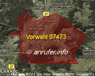 Vorwahlkarte 07473 – Mössingen