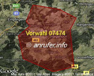 Vorwahlkarte 07474 – Haigerloch