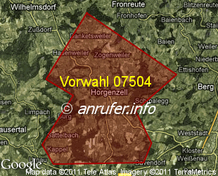 Vorwahlkarte 07504 – Horgenzell