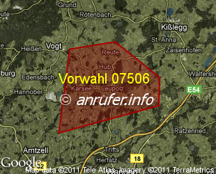 Vorwahlkarte 07506 – Wangen-Leupolz