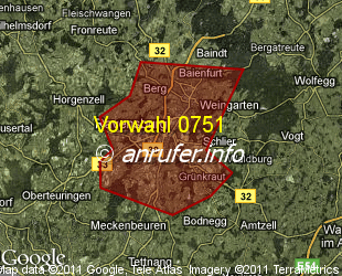 Vorwahlkarte 0751 – Ravensburg