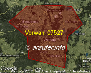Vorwahlkarte 07527 – Wolfegg