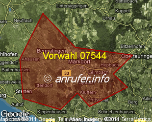 Vorwahlkarte 07544 – Markdorf