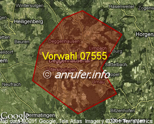 Vorwahlkarte 07555 – Deggenhausertal