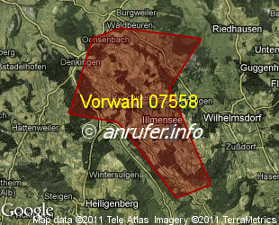 Vorwahlkarte 07558 – Illmensee