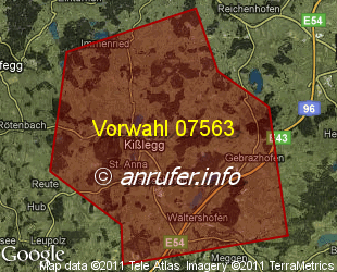 Vorwahlkarte 07563 – Kisslegg