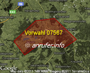 Vorwahlkarte 07567 – Leutkirch-Friesenhofen