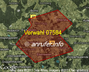 Vorwahlkarte 07584 – Altshausen