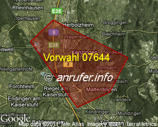 Vorwahlkarte 07644 – Kenzingen