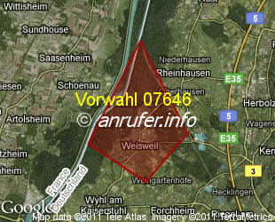Vorwahlkarte 07646 – Weisweil Breisgau