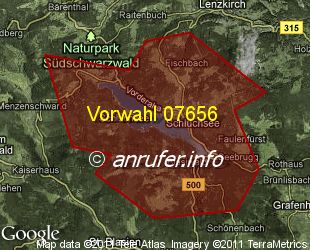Vorwahlkarte 07656 – Schluchsee