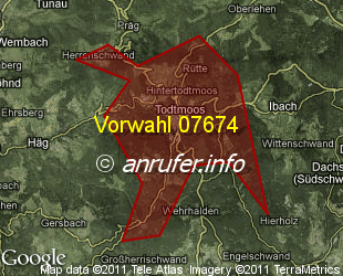 Vorwahlkarte 07674 – Todtmoos