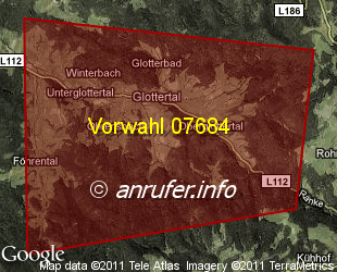 Vorwahlkarte 07684 – Glottertal