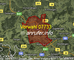 Vorwahlkarte 07733 – Engen Hegau