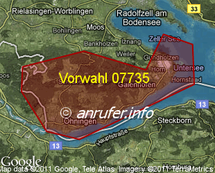 Vorwahlkarte 07735 – Öhningen