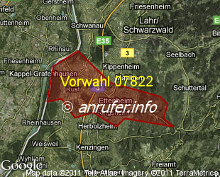 Vorwahlkarte 07822 – Ettenheim